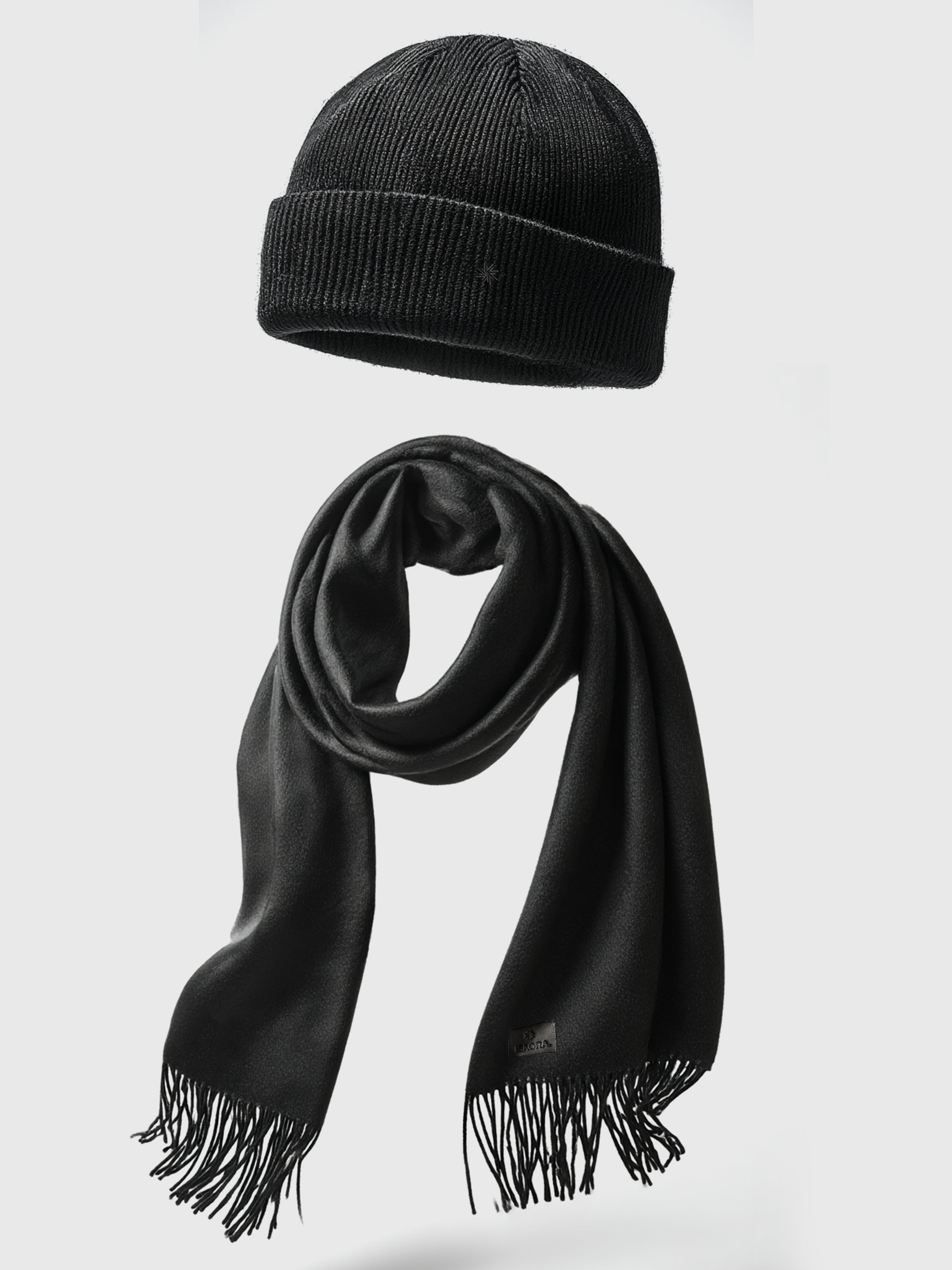 CASHMERE BEANIE AND SCARF SET