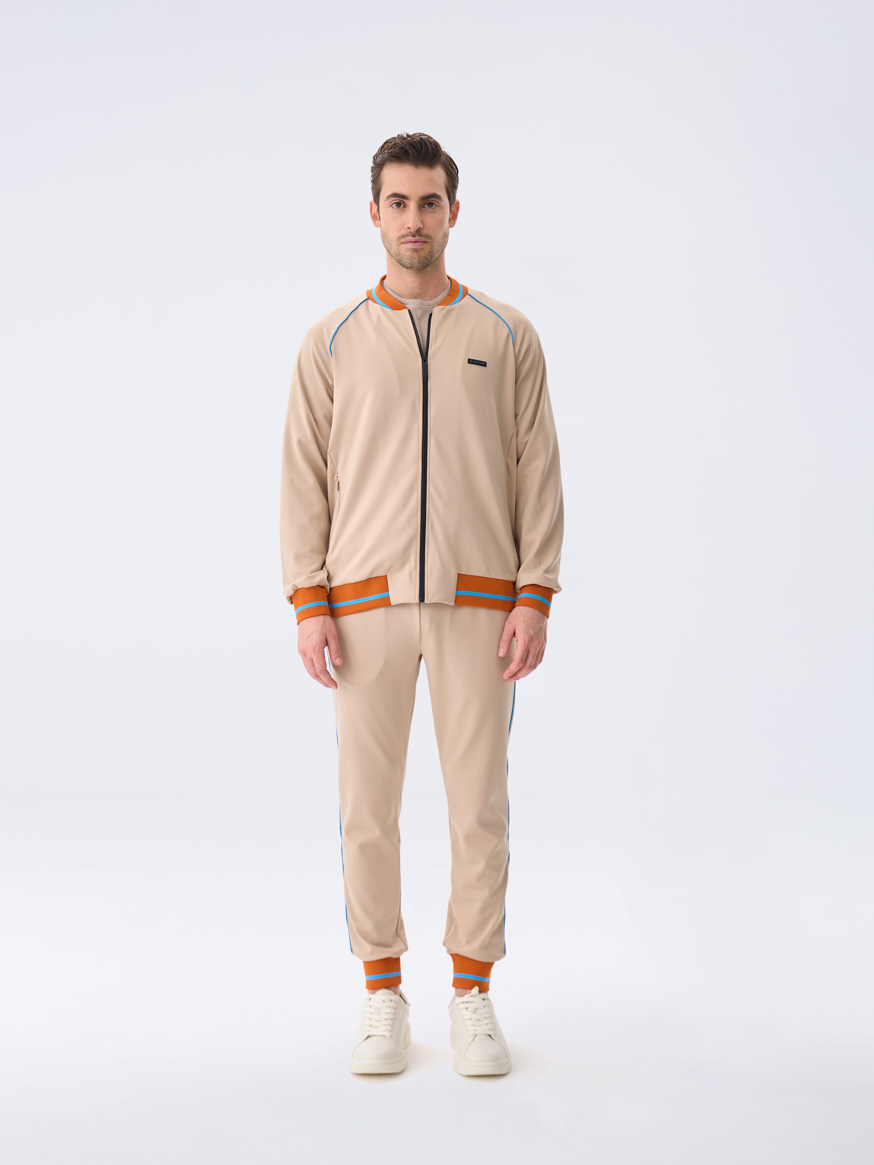 ISAORA Rib Bomber - Men's Stretch Bomber Jacket | Color-Blocked Design